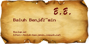 Baluh Benjámin névjegykártya